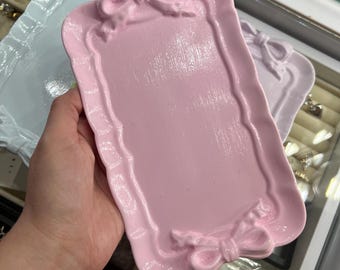 Coquette Jewelry Tray | Trinket Tray | Gifts For Her - Bow Tray Pastel Collection