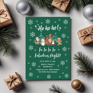 Ho Ho Ho Christmas Party Invite Printable | Editable Holiday Invitation Template | Instant Download Card | FREE animated video