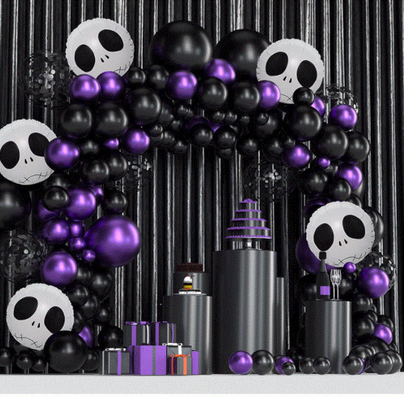 Jack Skellington Balloon Garland Arches Jack Skellington Balloon Garland Arches