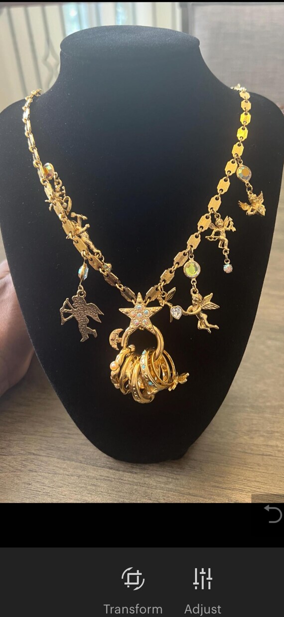 Gold Celestial Charm Necklace – Whimsical Star, M… - image 2