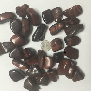 1lb Bulk Tumbled Red Tigerseye Stones
