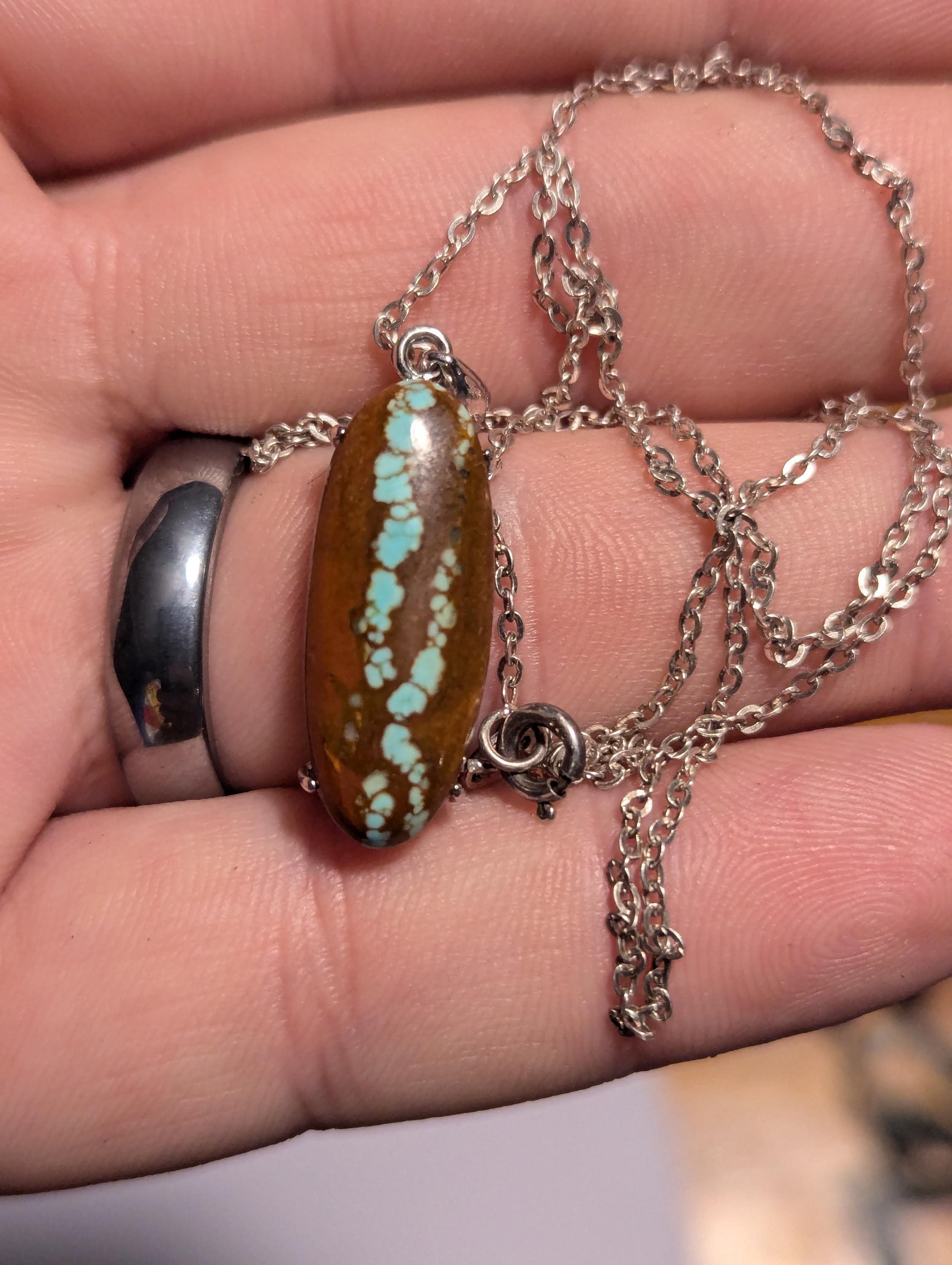 Number 9 Mine, Nevada Turquoise Sterling Silver Necklace - Etsy