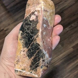 1625g Huge Rhodonite Fully Polished Freeform Display Slab