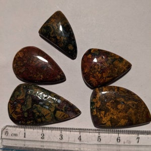5pcs Moroccan Seam Agate Cabochons