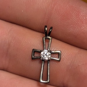 Sterling Silver Cross CZ Pendant