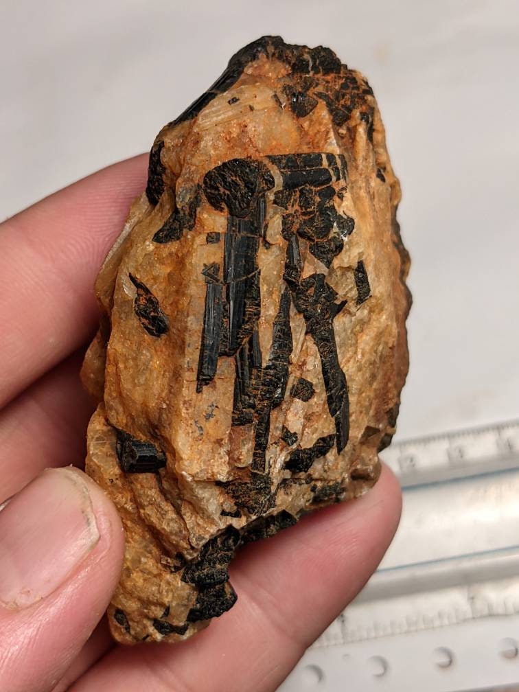 クンツァイト・ブラックトルマリン・パイライト　共生ポイント　太め タワー ブラックトルマリンインクォーツ タワー06◇Black Tourmaline◇天然石