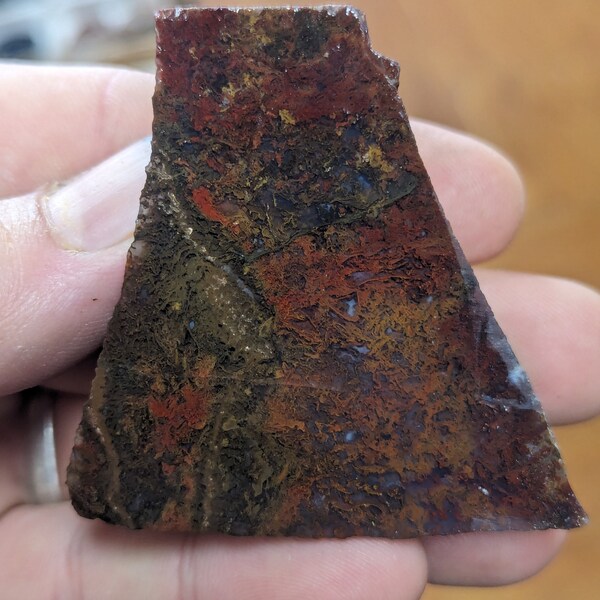 Large Red Moss Plume Agate Slab