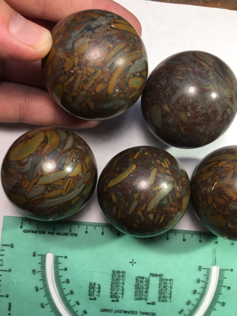 50mm Bamboo Jasper Polished Sphere W Stand Etsy