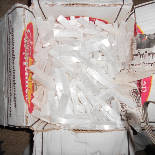 BEST DEAL Wholesale 1-5lbs Lot Rough 3-5" Selenite Sticks Wands