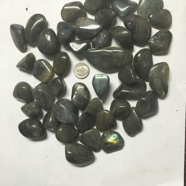 1lb Bulk Tumbled Labradorite Stones