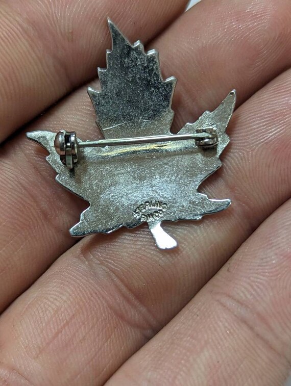 Sterling Silver Maple Leaf Brooch Pin - image 4