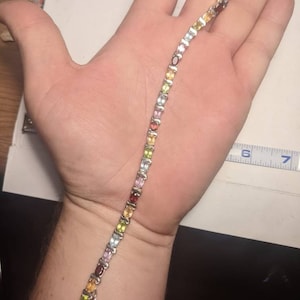 Sterling Silber Edelstein Regenbogen Armband - Granat Peridot Amethyst Citrin Topaz