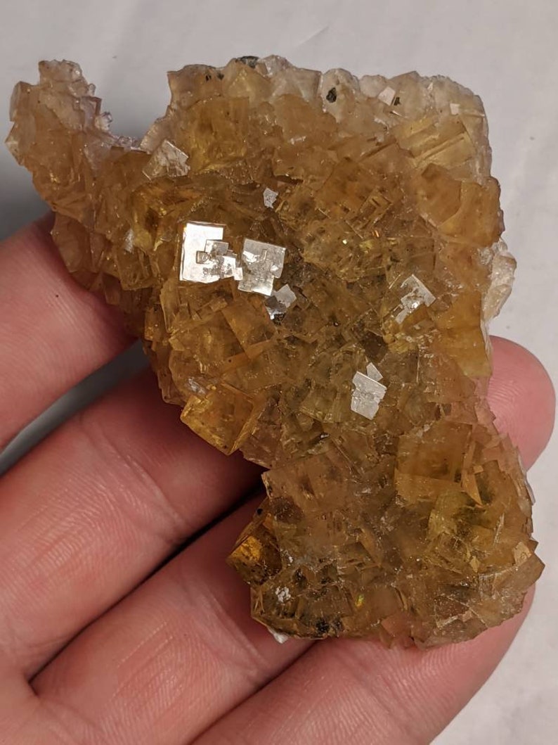 Wow Beautiful Spanish Yellow Fluorite Cluster pyrite Spain
