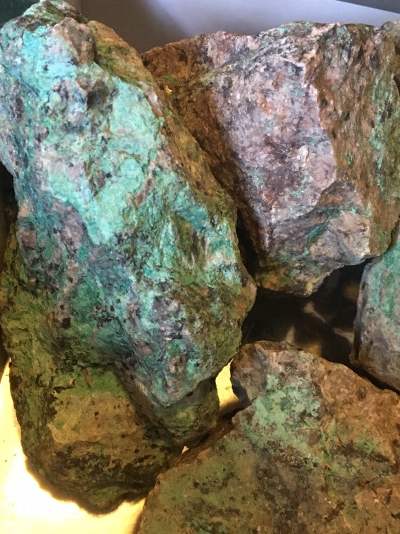 20lbs Box of Large Chrysocolla Rough Clusters from AZ