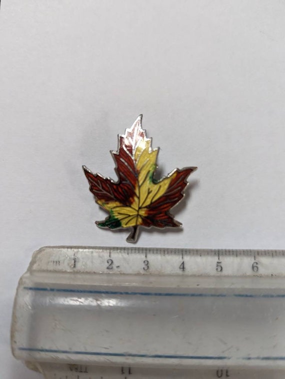 Sterling Silver Maple Leaf Brooch Pin - image 2