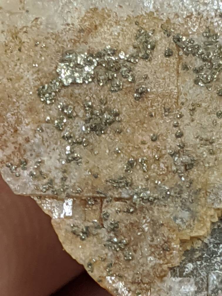 Pyrite Crystals on Fluorite Specimen