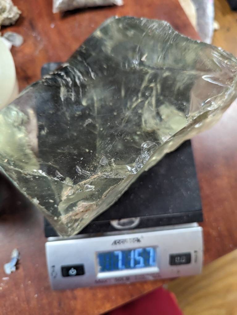 Glass Rock Slag Clear And Opaque Green, 27 Oz,5.5” Tall | eBay