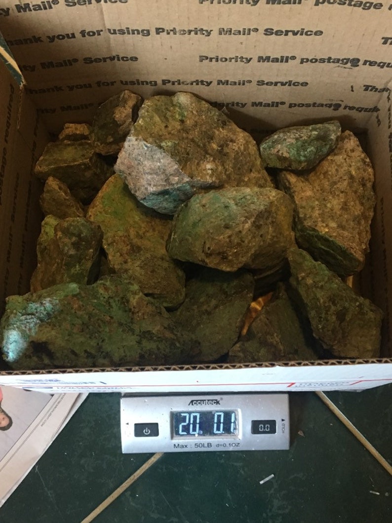 20lbs Box of Large Chrysocolla Rough Clusters from AZ