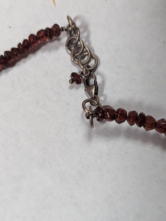 Garnet Bead and Sterling Silver Necklace - image 5