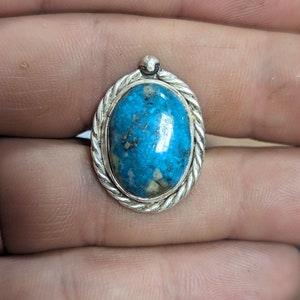 Signed Turquoise Sterling Silver Ring Size 6.25