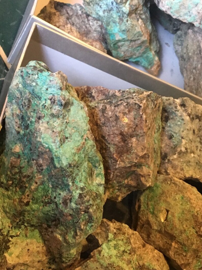 20lbs Box of Large Chrysocolla Rough Clusters from AZ