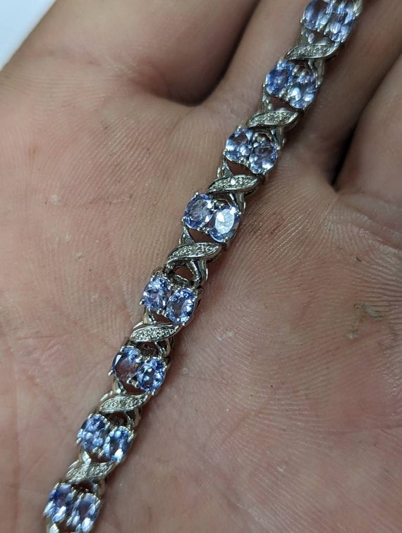 Epic Tanzanite and Diamond Sterling Silver Bracele