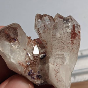 Gemmy Red Quartz Cluster w Small Fluorites, Orange River South Africa