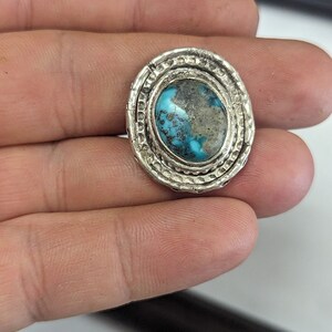 Anillo de Plata de Ley Turquesa Firmado Talla 6.5