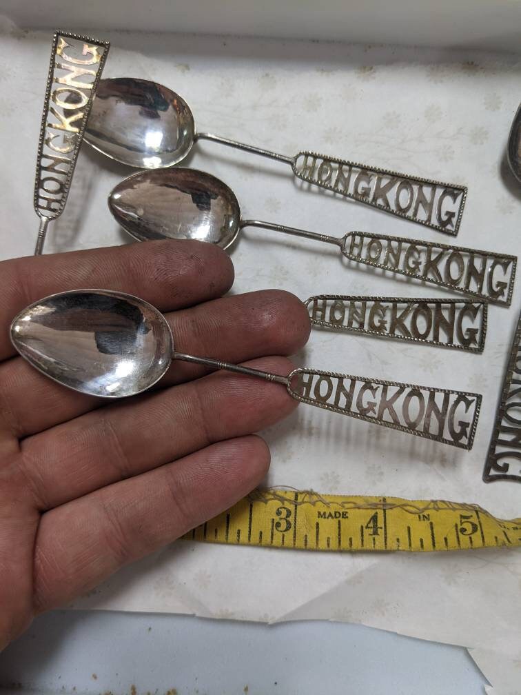 Sterling Hong Kong SpoonスプーンSet 6本 Sterling Silver Spoon, Hong Kong - Etsy