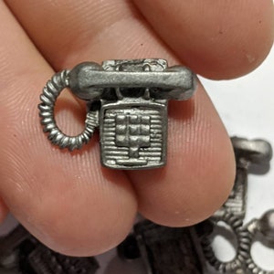 Old Dial Phone Vintage Pewter Figurine
