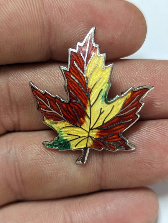Sterling Silver Maple Leaf Brooch Pin - image 5