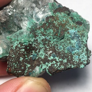 Conichalcite, Selenite and Aurichalcite Crystal Cluster