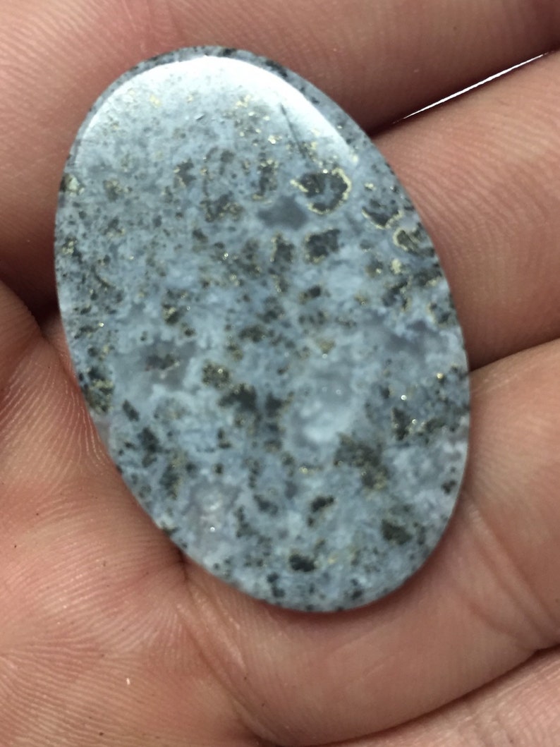 New Stone Oval Fossil Pyrite Cabochon image 1