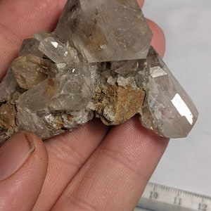Silver Spray Rutile, brookite inside Quartz Crystal Cluster