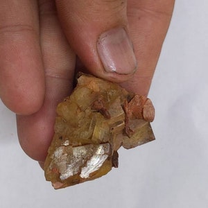 Gemmy Yellow Fluorite w Barite Cluster Morocco