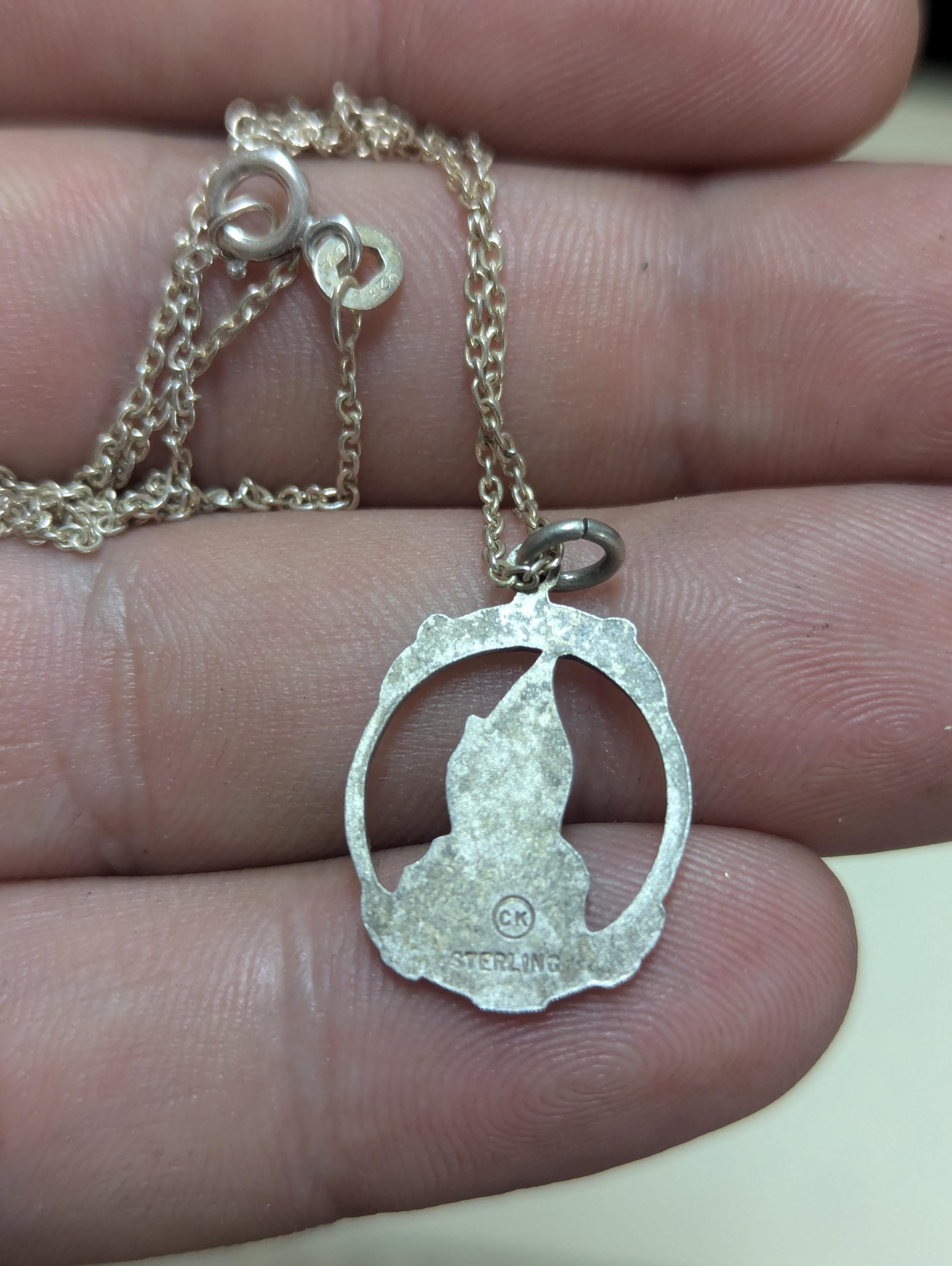 LUSSO Collana in argento Sterling 925 con ciondolo a forma