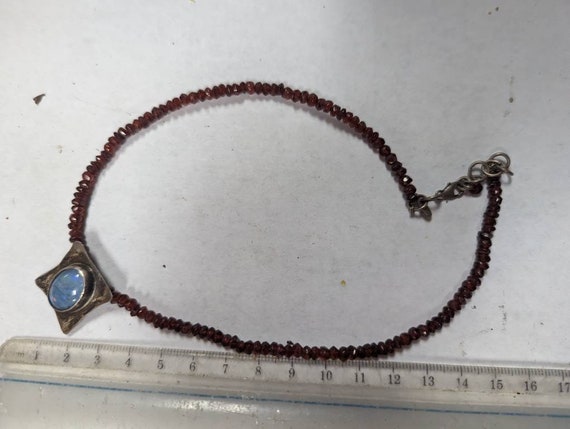 Garnet Bead and Sterling Silver Necklace - image 7