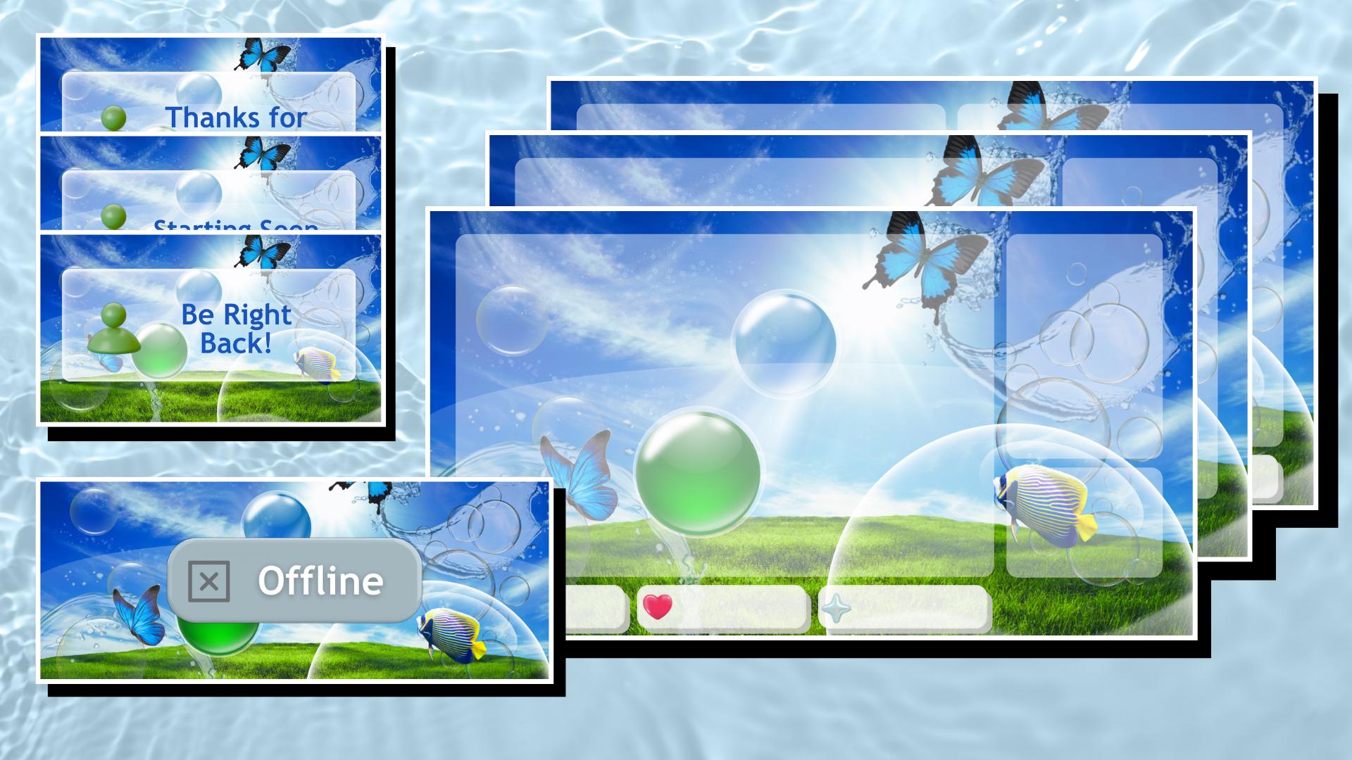 Frutiger Aero Twitch / Youtube Overlay Set – Vintage Nostalgic Dreamy Vapor Aesthetic for Streamers