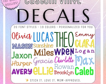 Personalized Waterproof Name Decal: School Supplies, Water Bottle Sticker