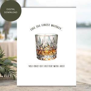 Whiskey Birthday Card: Funny Printable Card for Him (Digital Download)