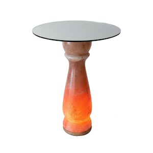 Himalayan Salt Table Lamp Rare with Glass Top Pink Salt Lamp Table, Night Light & Home Décor Salt Lamp Accent Himalayan Salt Night light