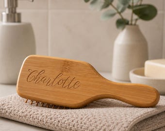 Personalized hairbrush / brush with name / bamboo