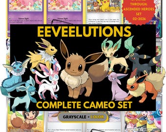 Tarjetas para carpeta de Eeveelutions Cameo, paquete completo de marcadores de posición, descarga + PDF imprimible
