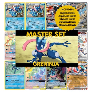Greninja Master Set Pärmsidor, Pokémon-platshållare, TCG-pärminlägg, utskrivbar PDF (digital nedladdning)