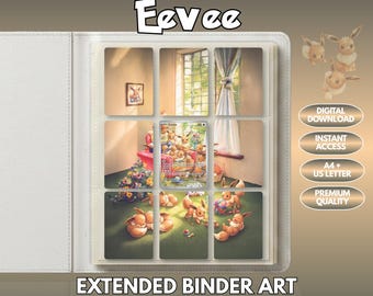 Eevee 188 Extended Binder Art Pokémon Pärmdisplay (digital nedladdning + utskrivbar)