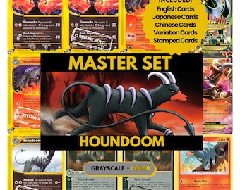 Houndoom Master Set Pärmsidor Pokémon Platshållare Utskrivbara Kort PDF-nedladdning