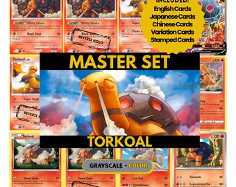 Torkoal Master Set Pärmblad, Pokémon Platshållarkort, Utskrivbar PDF och Digital Nedladdning