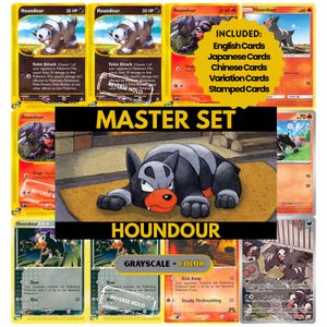 Houndour Master Set Binder Pages, Pokemon Placeholder Cards, Printable PDF & Digital Download