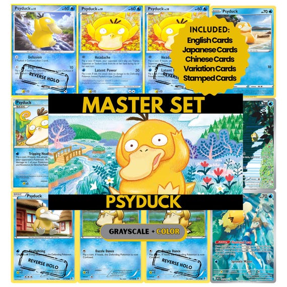 Psyduck Master Set Binder Pages, Pokemon Placeholder Cards, Printable PDF &  Digital Download - Etsy
