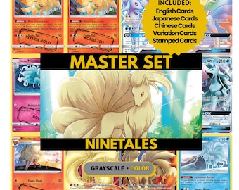 Ninetales Master Set Sammelseiten, Pokemon Platzhalterkarten, druckbare PDF & digitaler Download